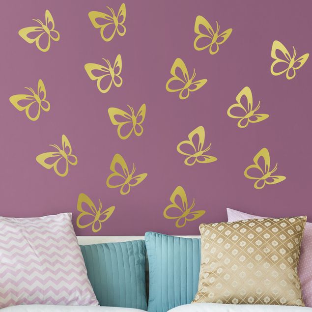 Wanddeko Mädchenzimmer Schmetterling Set