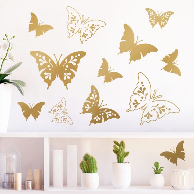 Wanddeko Schlafzimmer Schmetterlinge Deko Ornamente