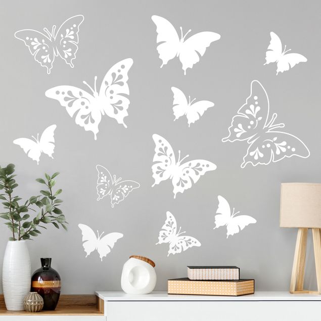 Wanddeko Büro Schmetterlinge Deko Ornamente