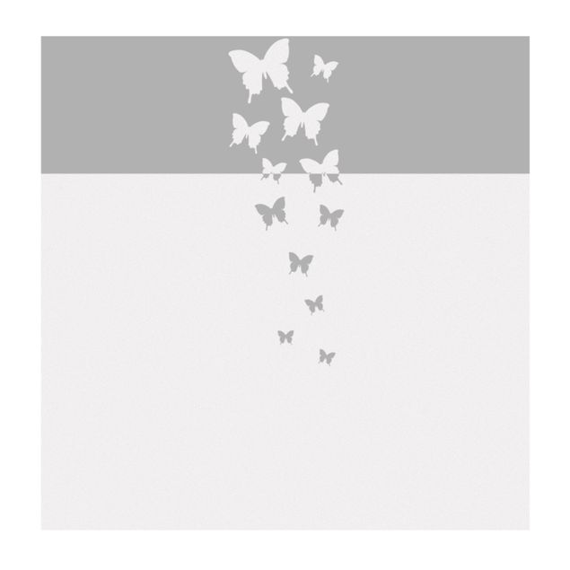 Wanddeko weiß Schmetterlingsdeko Bordüre