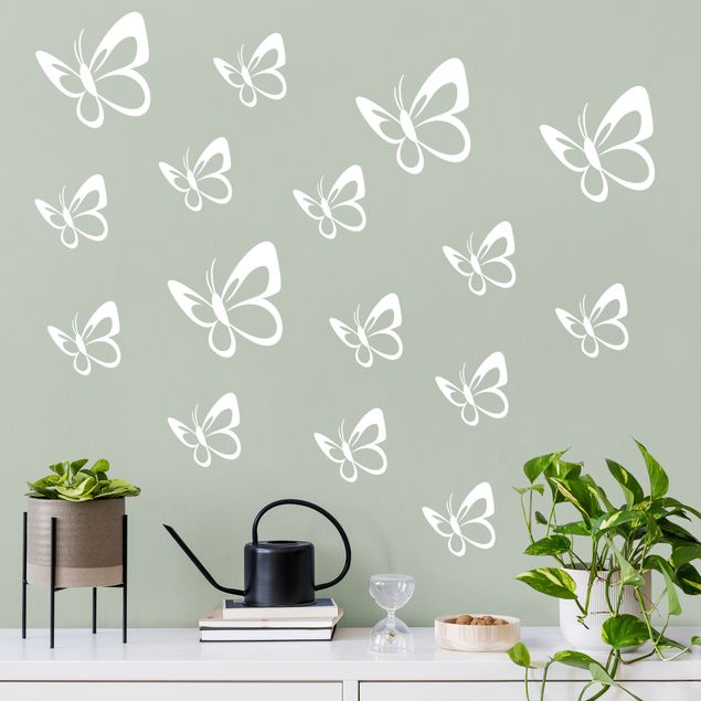 Wanddeko Mädchenzimmer Schmetterlingsschwarm Set