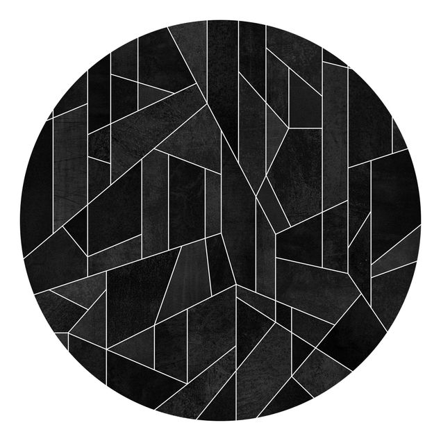 Wanddeko Flur Schwarz Weiß Geometrie Aquarell