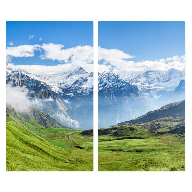 Wanddeko Landschaft Schweizer Alpenpanorama