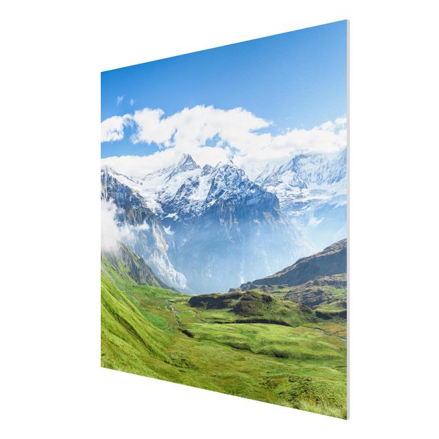 Wanddeko Esszimmer Schweizer Alpenpanorama