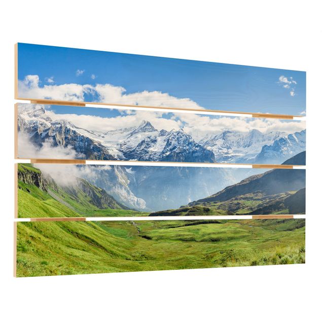 Wanddeko Büro Schweizer Alpenpanorama