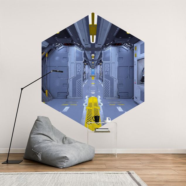 Wanddeko Büro Sci-Fi Raumschiff Innenraum