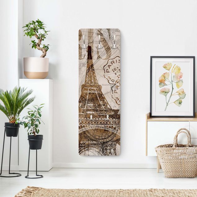 Wanddeko Flur Shabby Chic Collage - Paris