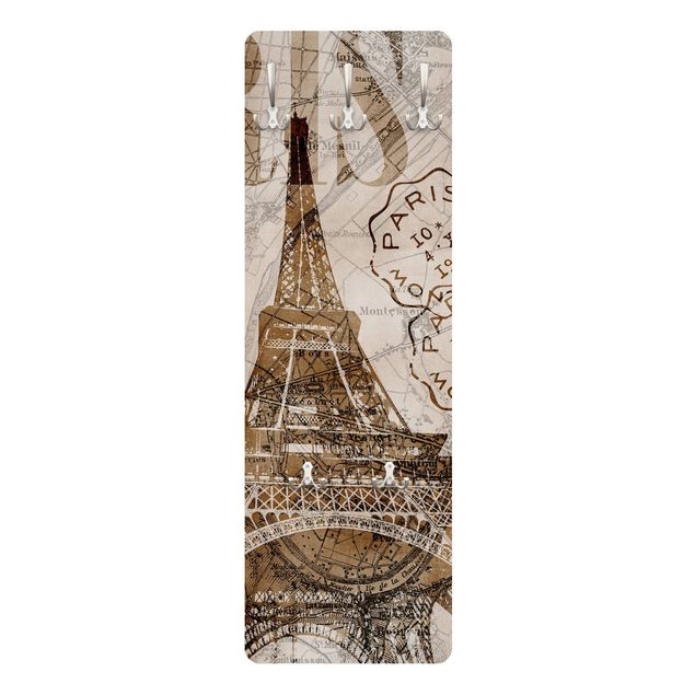Wanddeko Treppenhaus Shabby Chic Collage - Paris