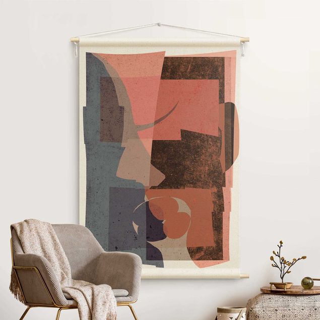 Wanddeko Wohnzimmer Shabby Farbflächen Komposition