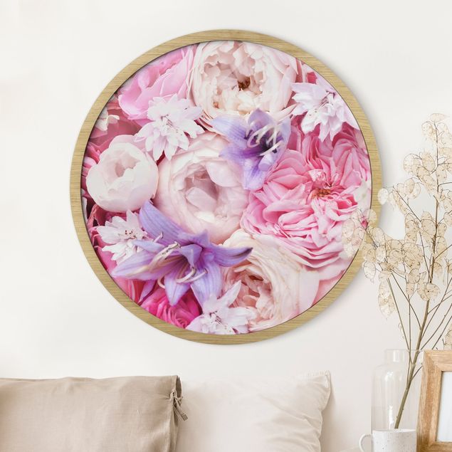 Wanddeko Wohnzimmer Shabby Rosen mit Glockenblumen