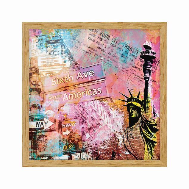 Wandbilder New York Sixth Avenue New York Collage