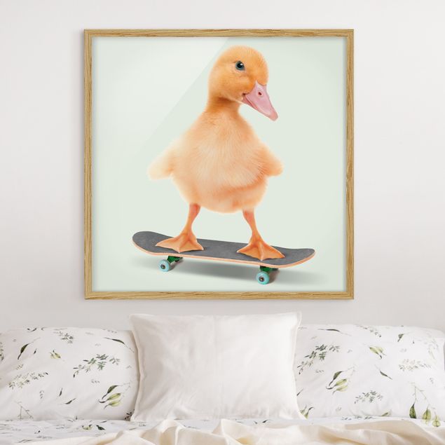 Wanddeko Wohnzimmer Skate Ente