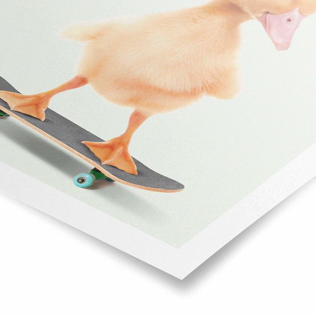 Wanddeko über Bett Skate Ente