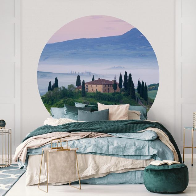 Wanddeko Wohnzimmer Sonnenaufgang in der Toskana