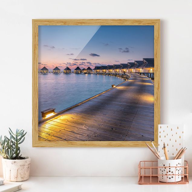 Strandbilder mit Rahmen Sonnenuntergang im Paradies