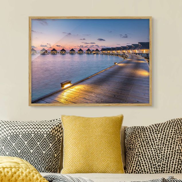 Strandbilder mit Rahmen Sonnenuntergang im Paradies