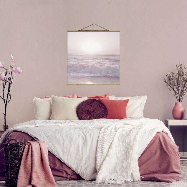 Wanddeko Schlafzimmer Sonnenuntergang in zartem Rosa