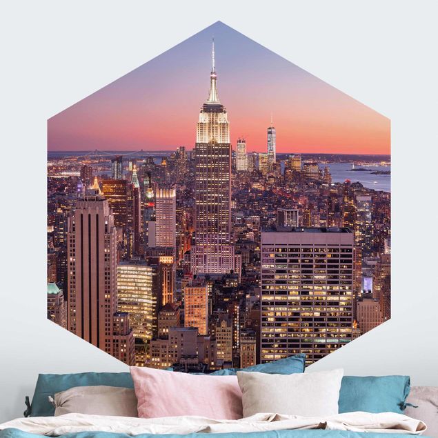Wohndeko Architektur Sonnenuntergang Manhattan New York City