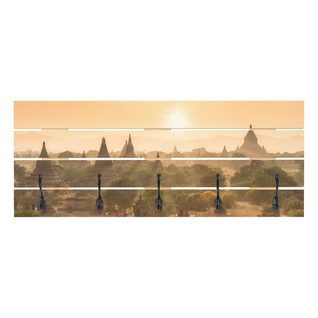 Wohndeko Asia Sonnenuntergang über Bagan