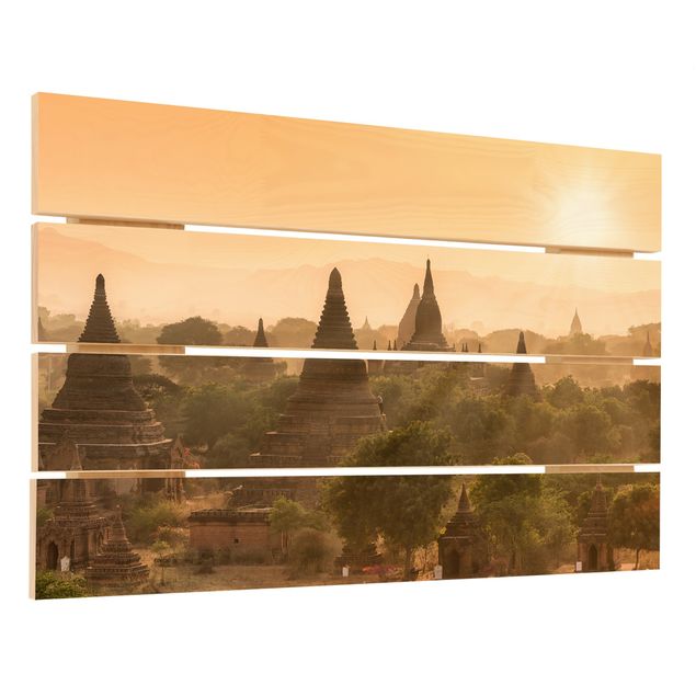 Wanddeko orange Sonnenuntergang über Bagan