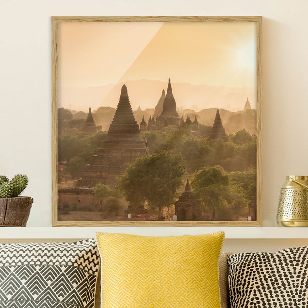 Wandbilder Asien Sonnenuntergang über Bagan