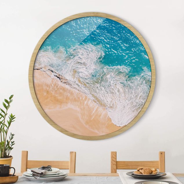 Strandbilder mit Rahmen Sonniger Wellenbruch