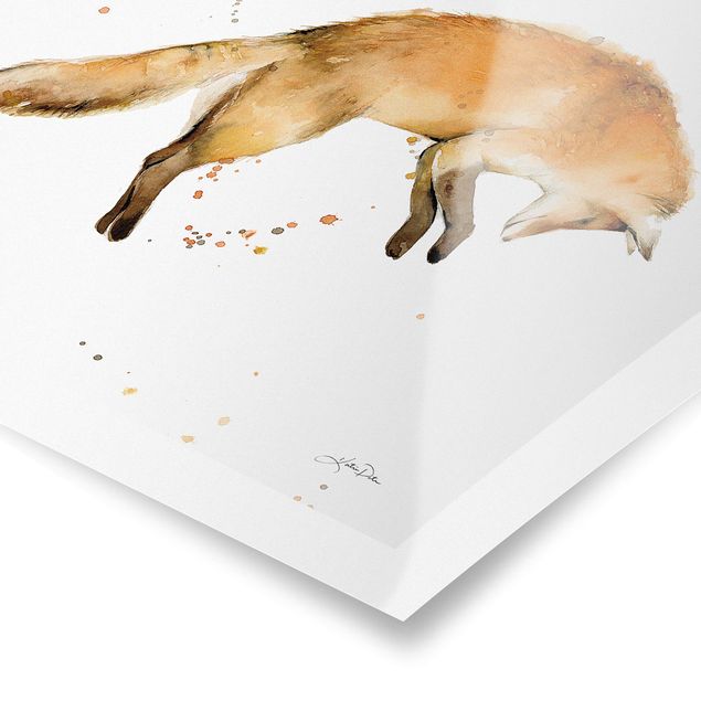 Wanddeko Malerei Springender Fuchs