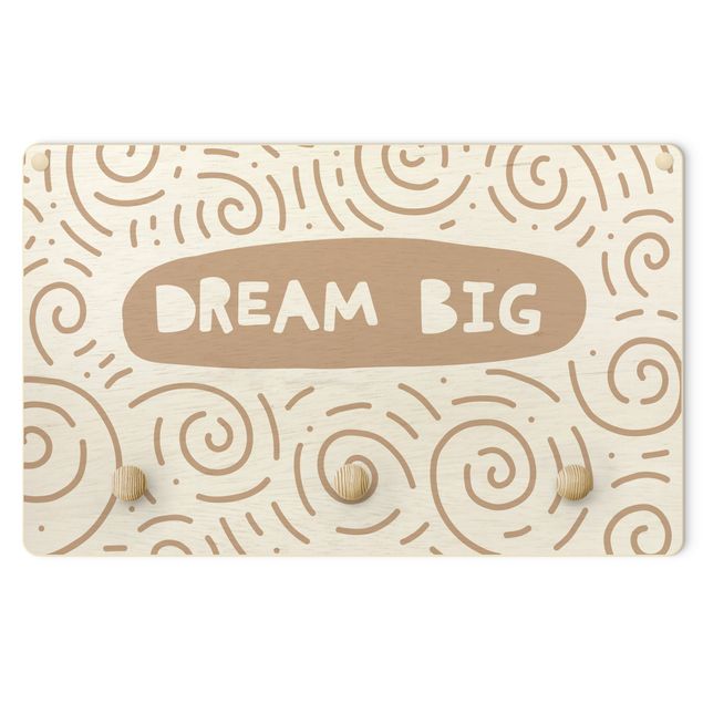 Wanddeko Babyzimmer Spruch Dream Big mit Wirbel Natur