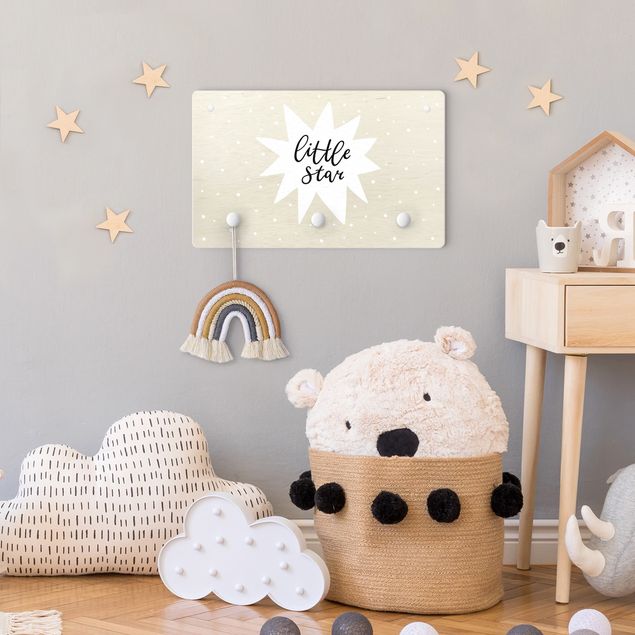 Wanddeko Babyzimmer Spruch Little Star mit Stern Weiß