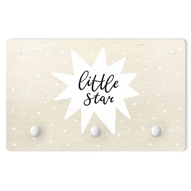 Wanddeko Mädchenzimmer Spruch Little Star mit Stern Weiß