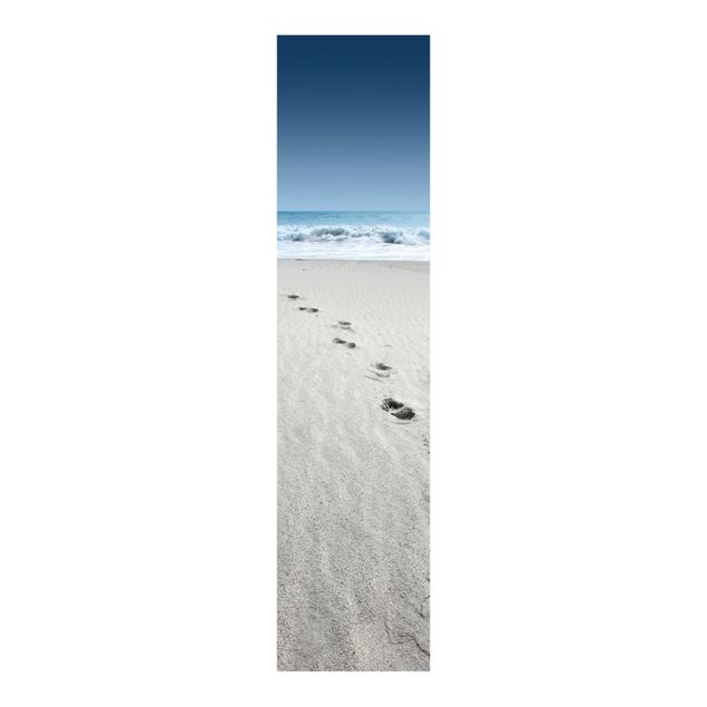 Wanddeko blau Spuren im Sand