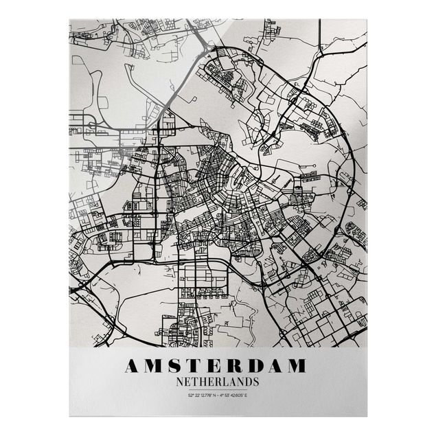 Wanddeko Jugendzimmer Stadtplan Amsterdam - Klassik