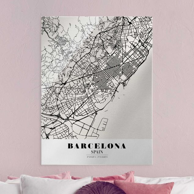 Wanddeko Flur Stadtplan Barcelona - Klassik