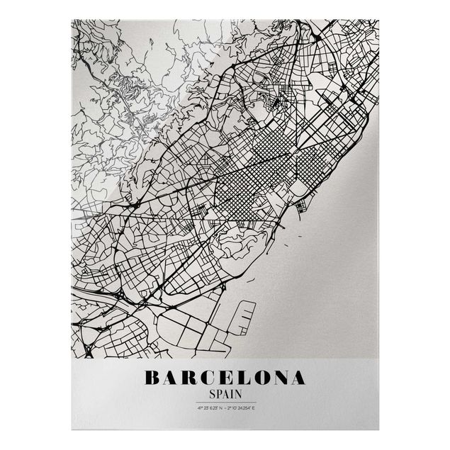 Wanddeko Jugendzimmer Stadtplan Barcelona - Klassik