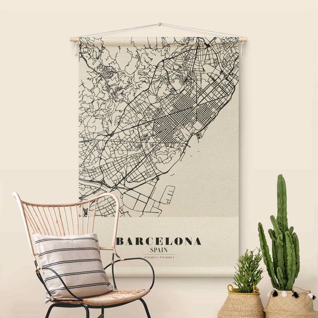 Wanddeko Flur Stadtplan Barcelona - Klassik