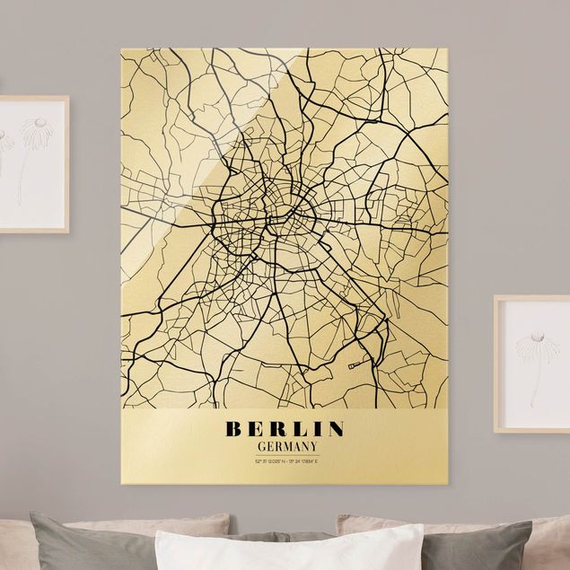Wanddeko Flur Stadtplan Berlin - Klassik