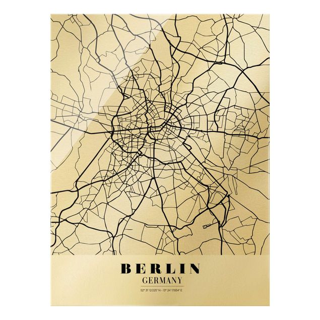 Wanddeko Jugendzimmer Stadtplan Berlin - Klassik