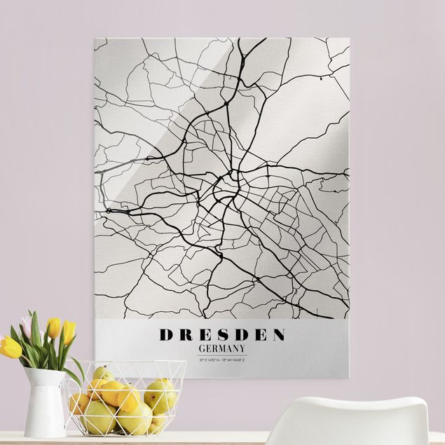 Wanddeko Flur Stadtplan Dresden - Klassik