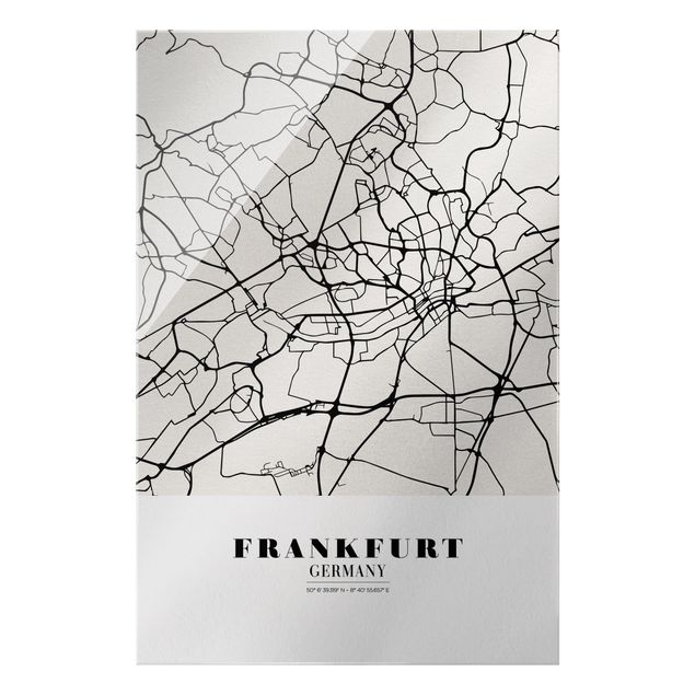 Wanddeko über Sofa Stadtplan Frankfurt - Klassik