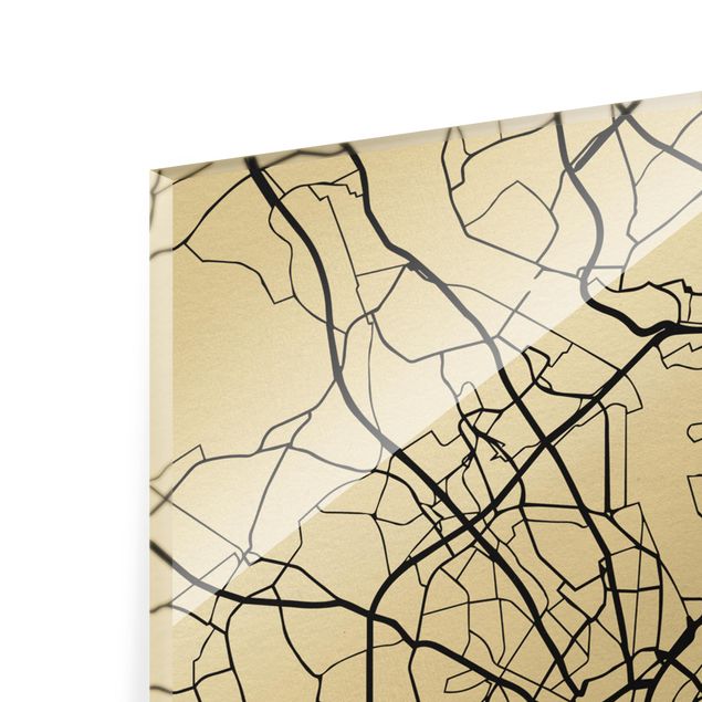 Wanddeko schwarz-weiß Stadtplan Köln - Klassik