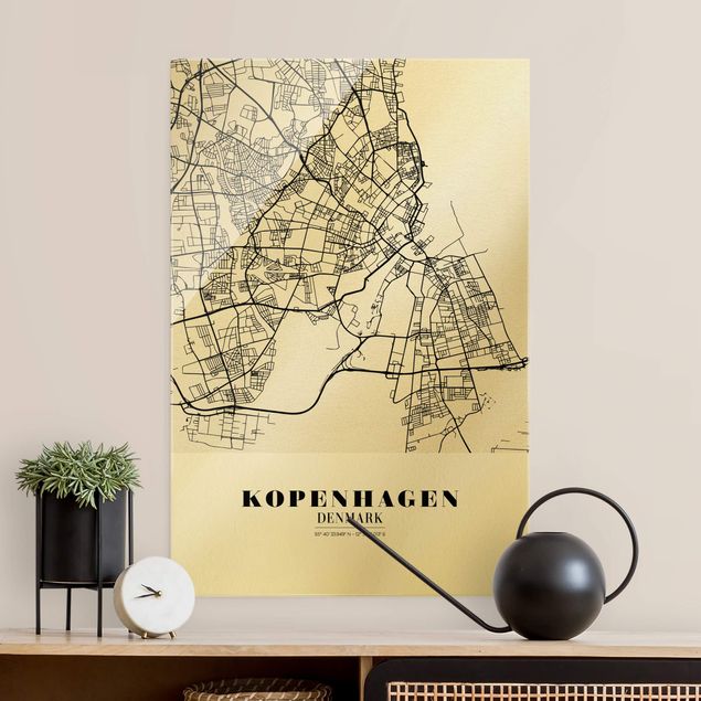 Wanddeko Büro Stadtplan Kopenhagen - Klassik