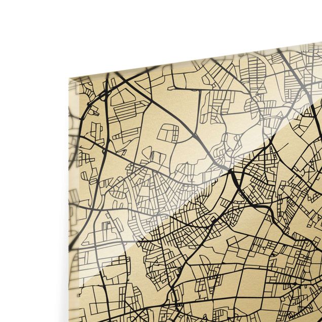 Wanddeko schwarz-weiß Stadtplan Kopenhagen - Klassik