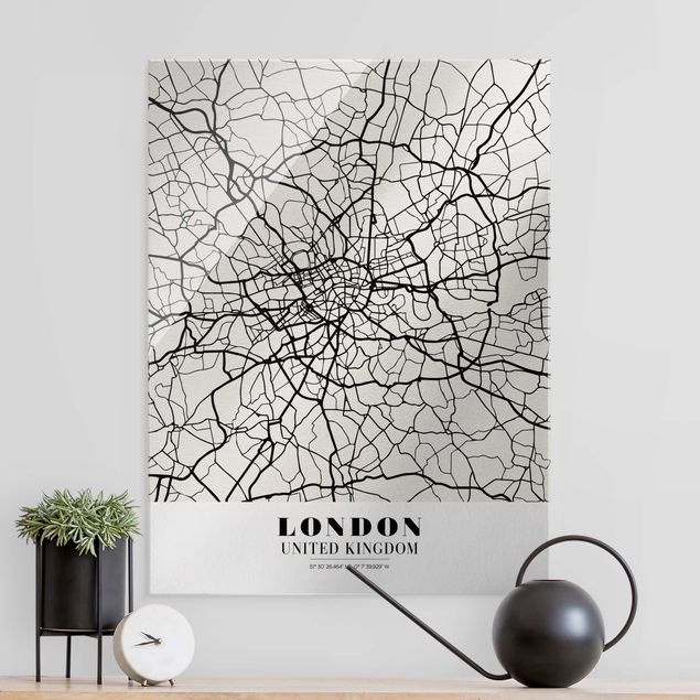 Wanddeko Schlafzimmer Stadtplan London - Klassik