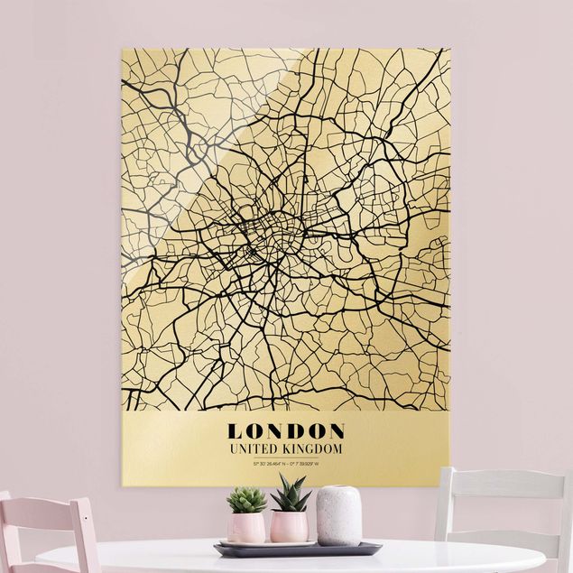Wanddeko Schlafzimmer Stadtplan London - Klassik