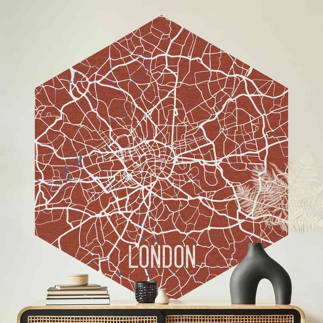 Wanddeko braun Stadtplan London - Retro
