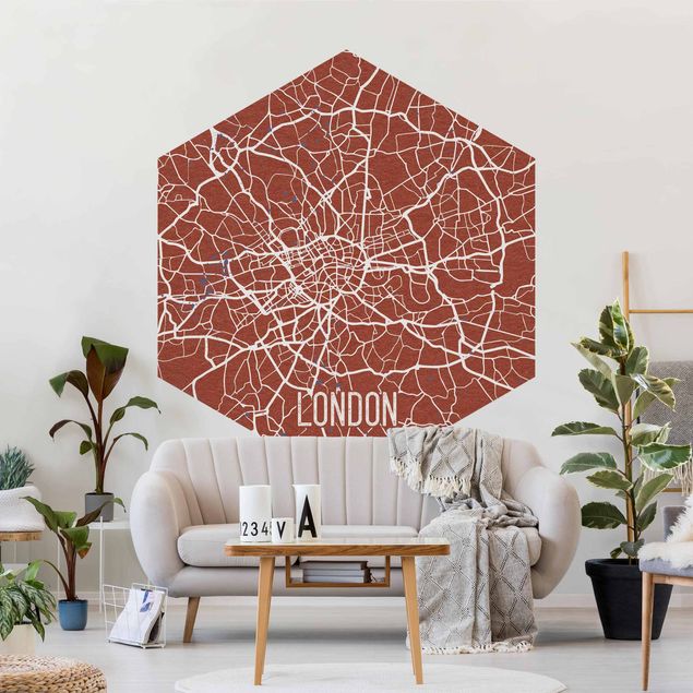 Wanddeko Flur Stadtplan London - Retro