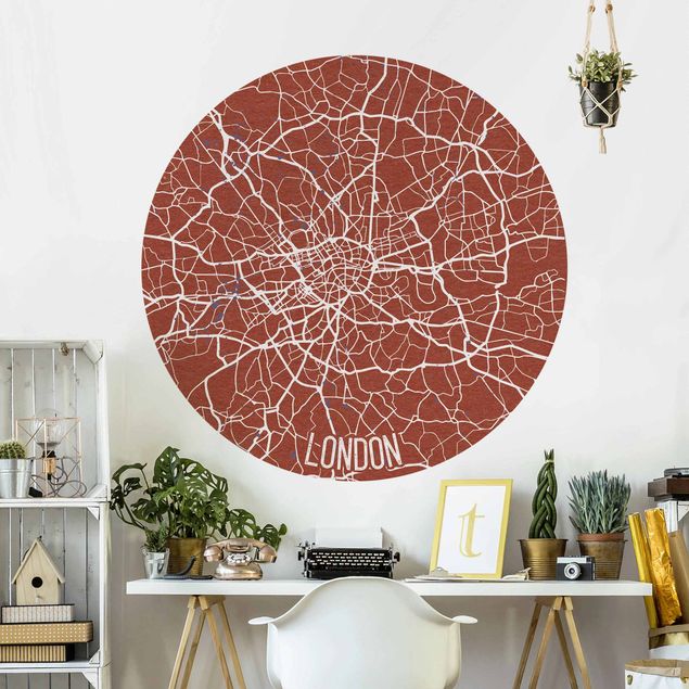 Wanddeko Wohnzimmer Stadtplan London - Retro