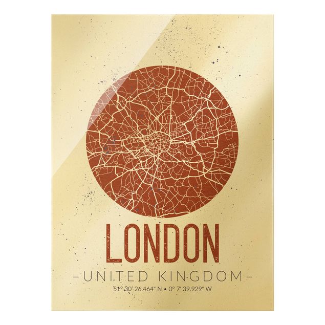 Wanddeko Büro Stadtplan London - Retro