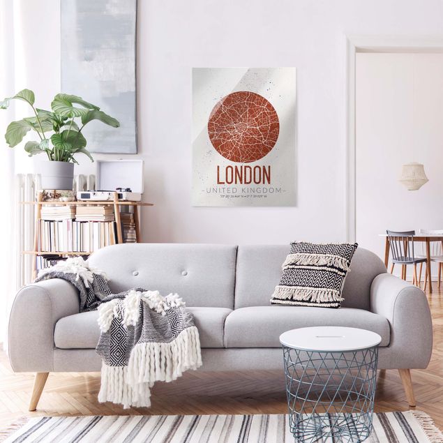 Wanddeko Flur Stadtplan London - Retro