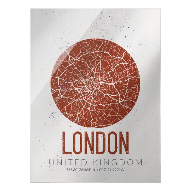 Wanddeko Büro Stadtplan London - Retro